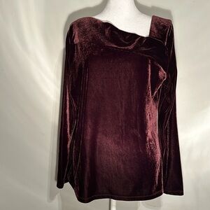 Donna Karan New York Velour Top Size Large.